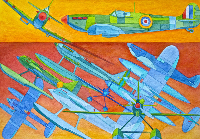 The racing, speed seeking, & fighting aircraft designs from R. Mitchell culminating in the Supermarine Spitfire.