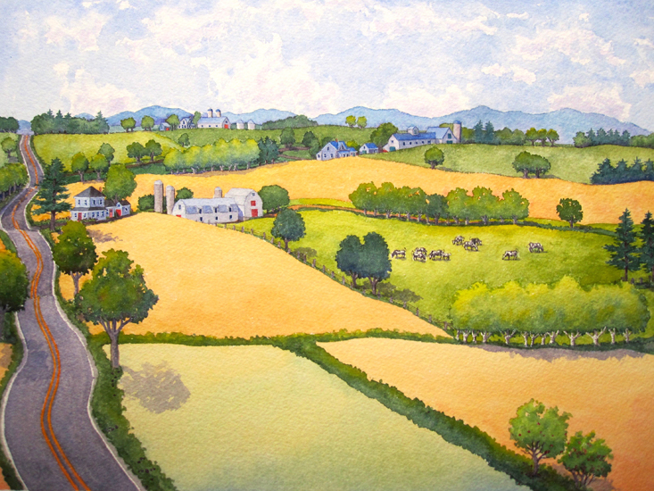 Roadside View of Quebec Farmlands.